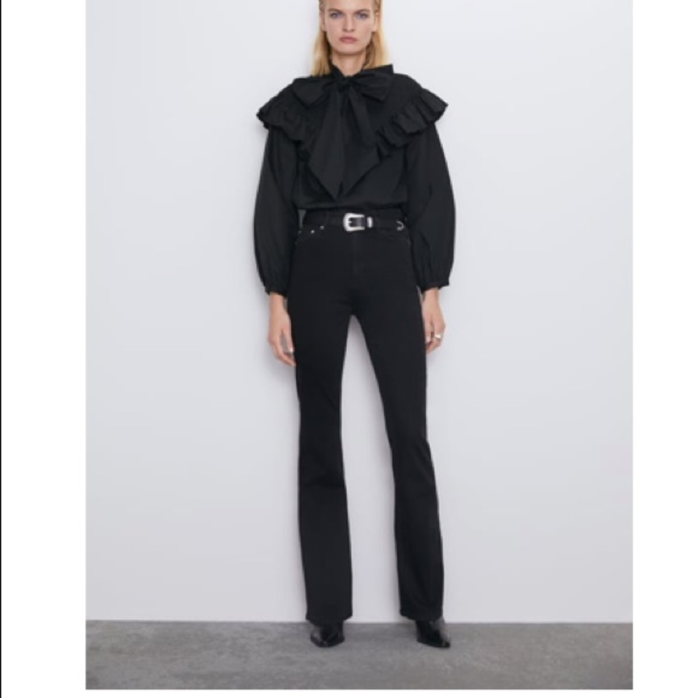 zara high waist flare jeans